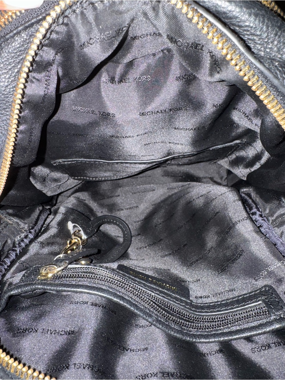 Michael Kors Black Leather Backpack with Gold Hardware - Picture 3 of 3